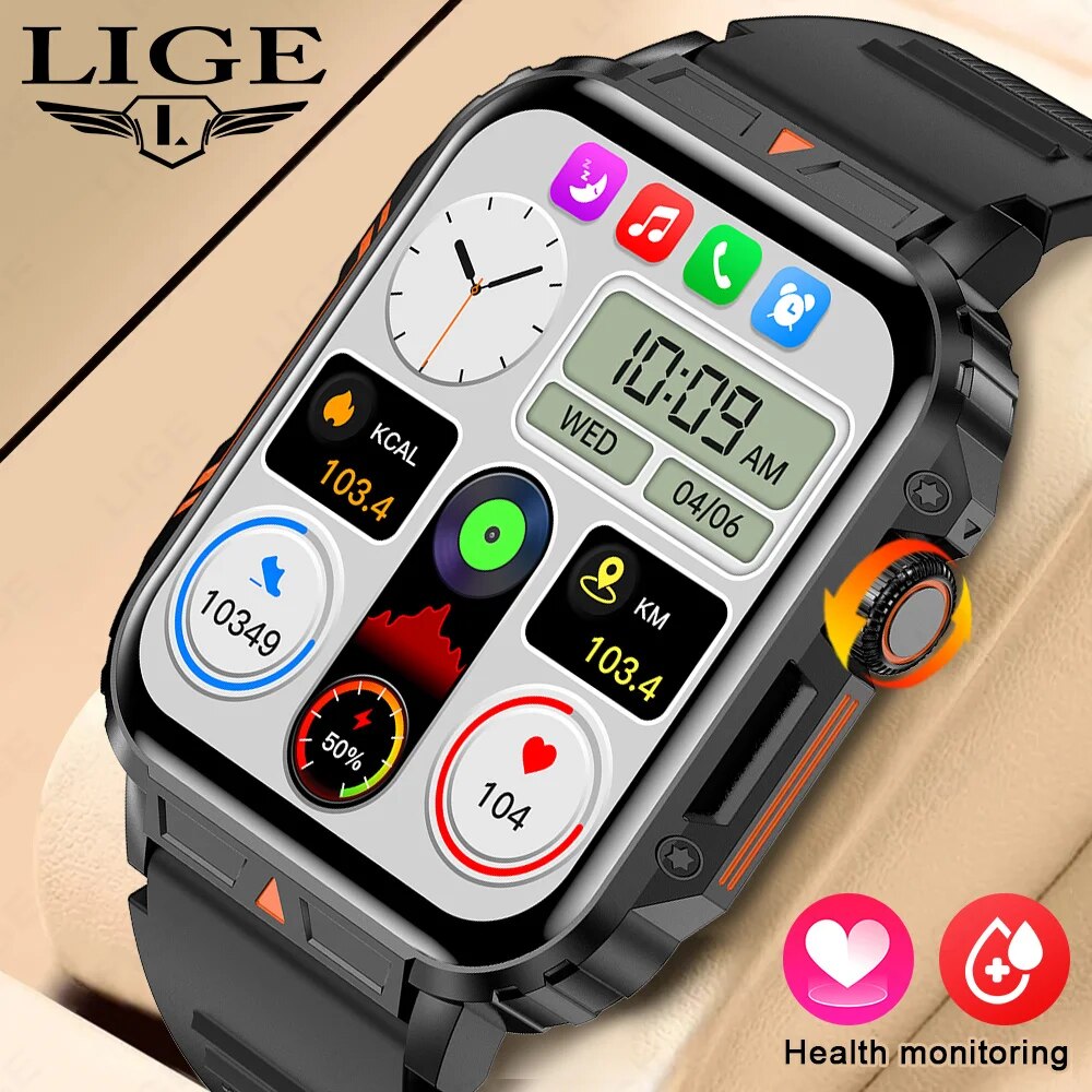 Smartwatch X12 - LIGE Smartwatch 1.95 Inch Screen Health