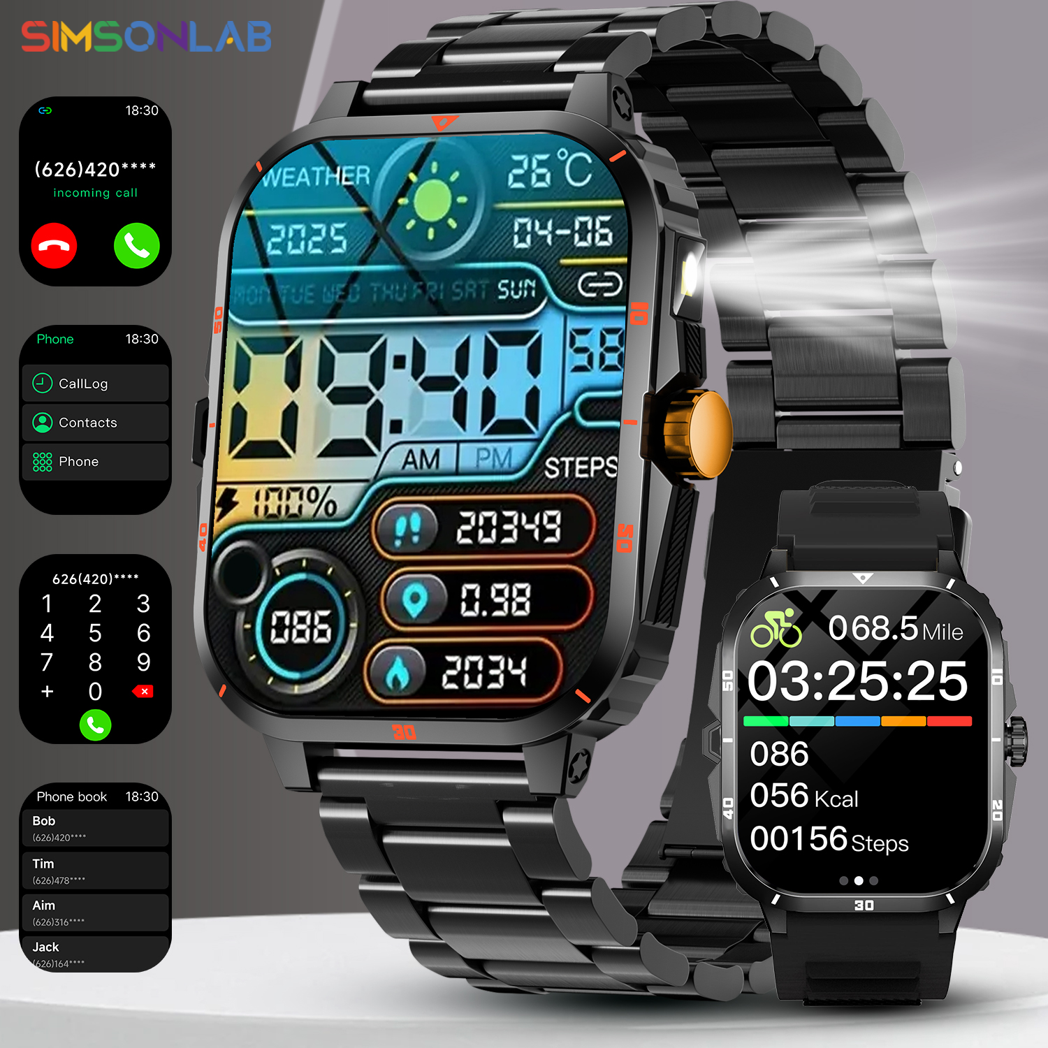 Smartwatch X12 - 2025 NEW Military Smartwatch 2.01''HD Screen