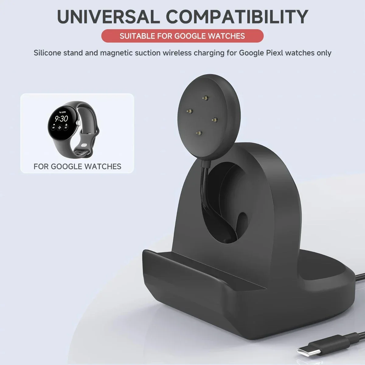 Soft Silicone Charger Cradle D - Wireless Charger Watch のレビューと価格