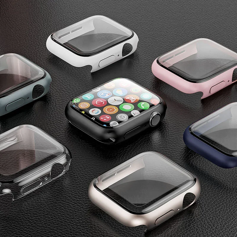 Tempered Glass+cover For Apple - Smartwatch Band Accessories のレビューと価格