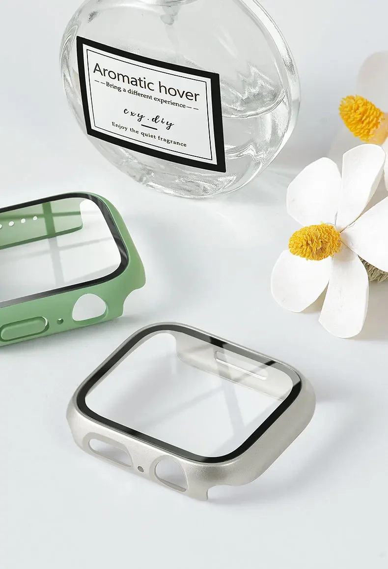 Tempered Glass+cover For Apple - Smartwatch Band Accessories のレビューと価格