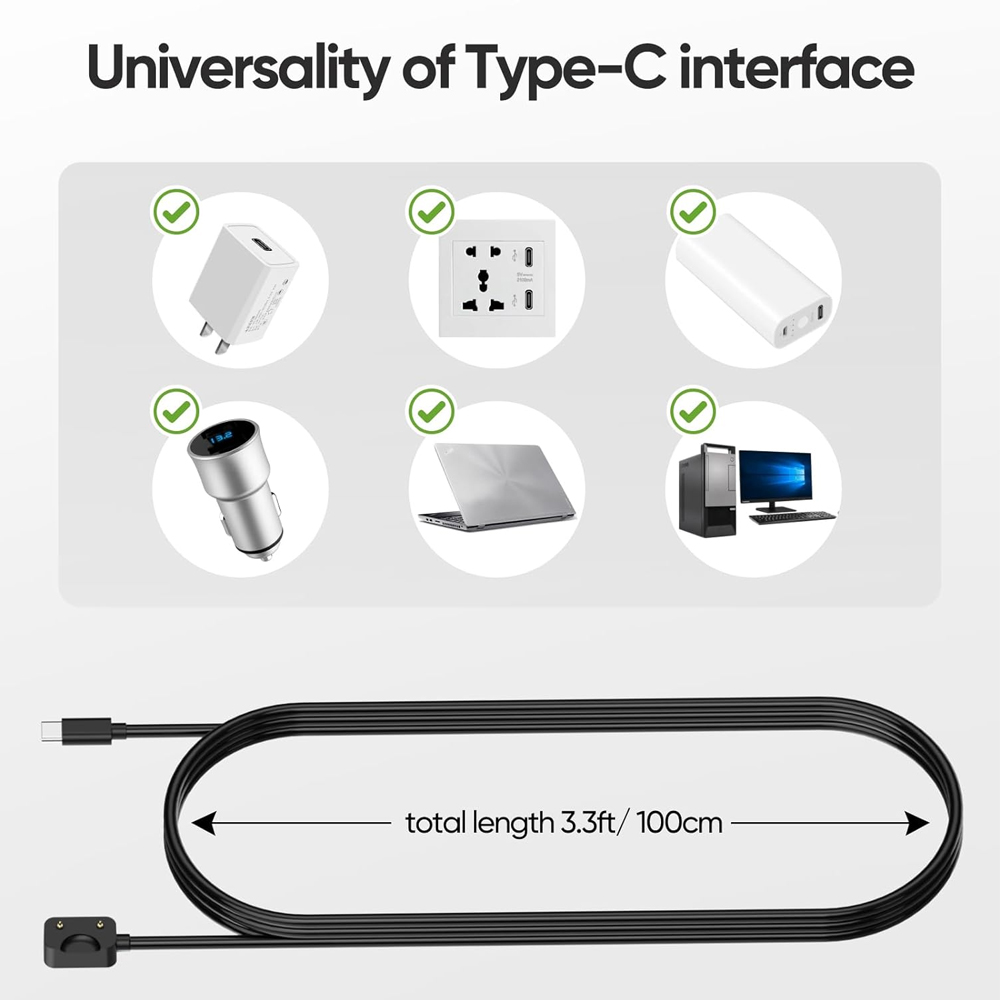 Black USB-C Charging Cord for  - Best Smartwatch Accessories のレビューと価格