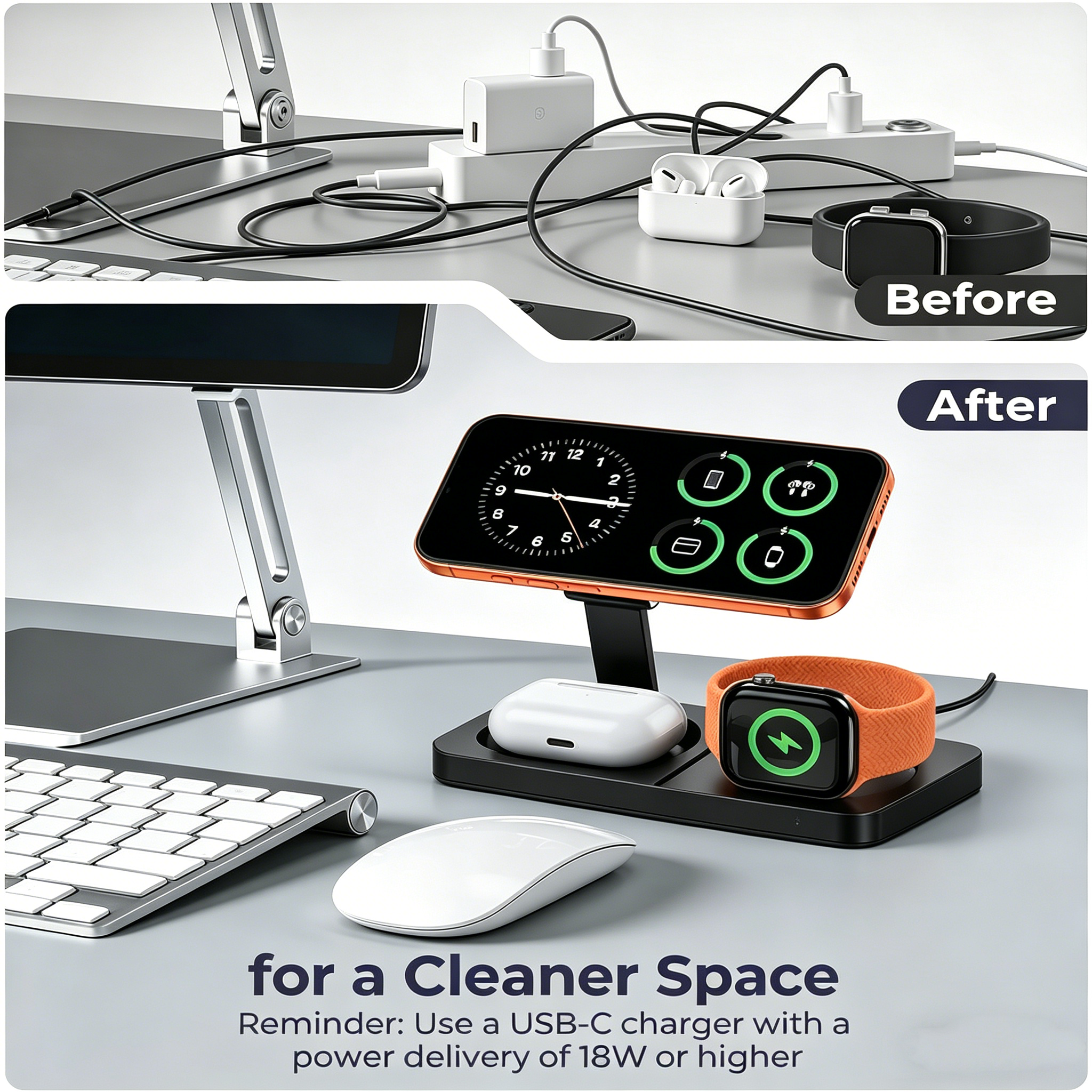 TIMESS Fast Magnetic 3 in 1 Wi - Wireless Charger Watch のレビューと価格