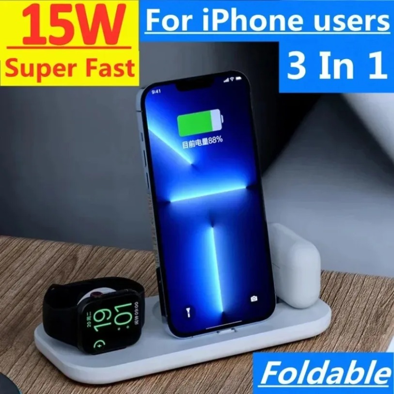 3 In 1 Wireless Charger Stand  - Smartwatch X12 のレビューと価格