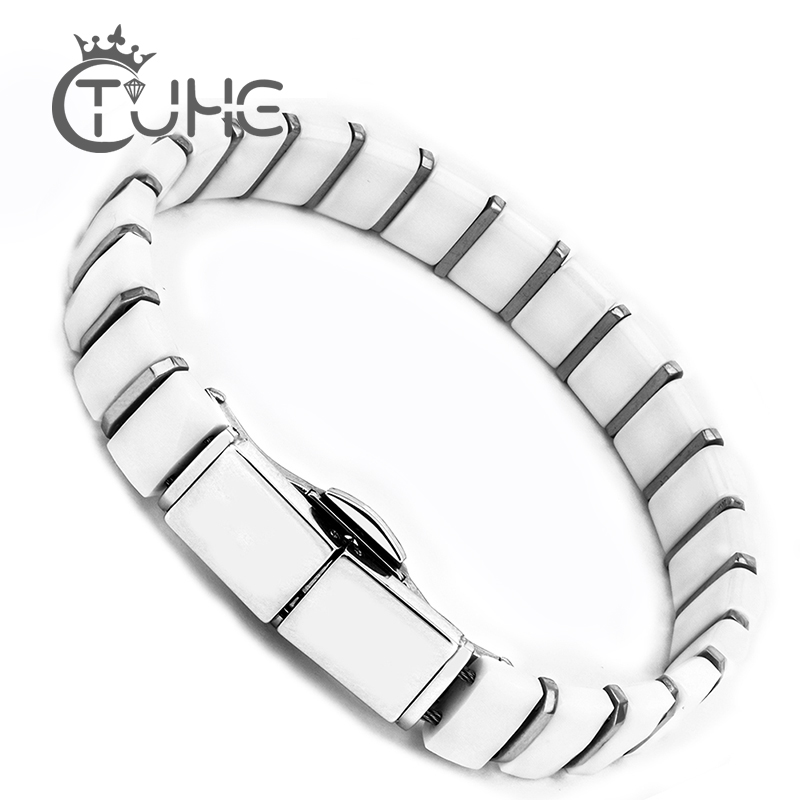 White Black Men Health Bracele - Ceramic Link Bracelet のレビューと価格