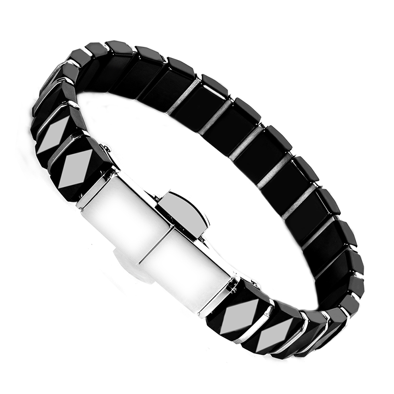 White Black Men Health Bracele - Ceramic Link Bracelet のレビューと価格