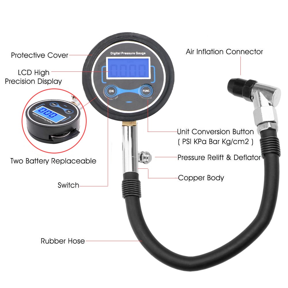 0-200Psi Tire Pressure Gauge M - Smartwatch Universal のレビューと価格