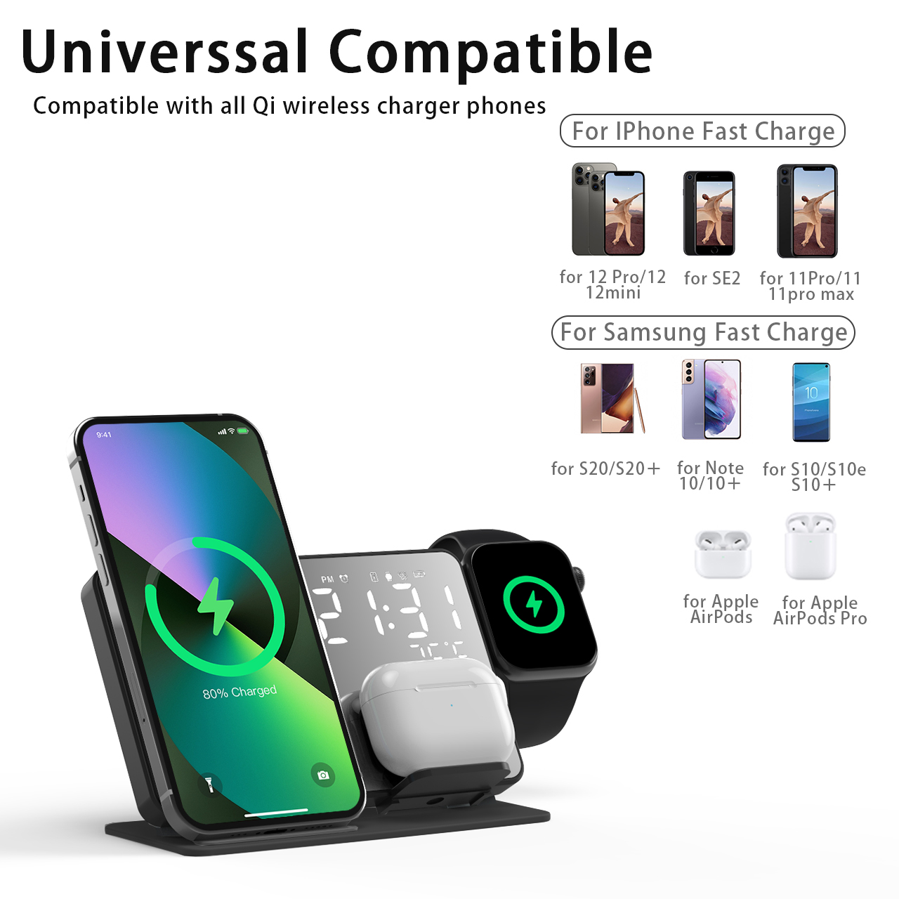 3 in 1 Wireless Charger For iP - Wireless Charger Watch のレビューと価格