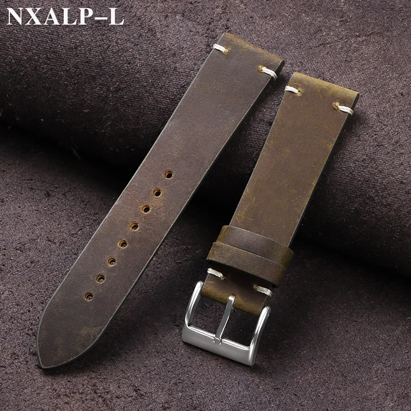Vintage Oil Wax Leather Watch  - Nylon Nato Strap のレビューと価格