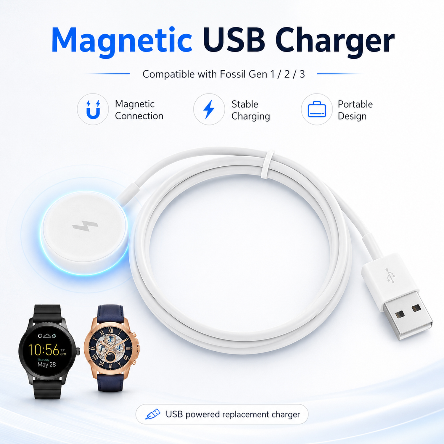 USB Watch Charger Adapter Smar - Fossil Smartwatch Accessories のレビューと価格