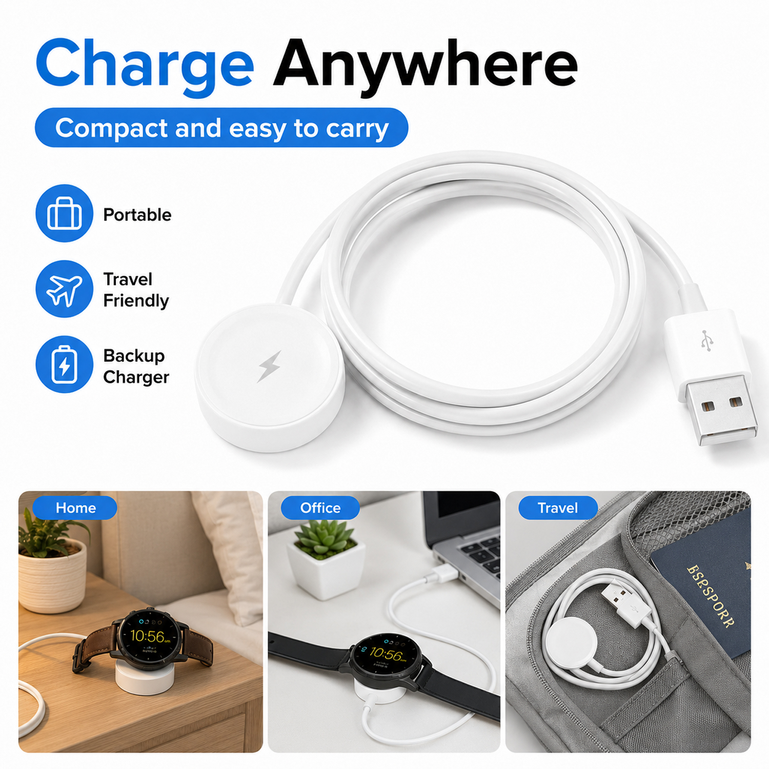 USB Watch Charger Adapter Smar - Fossil Smartwatch Accessories のレビューと価格