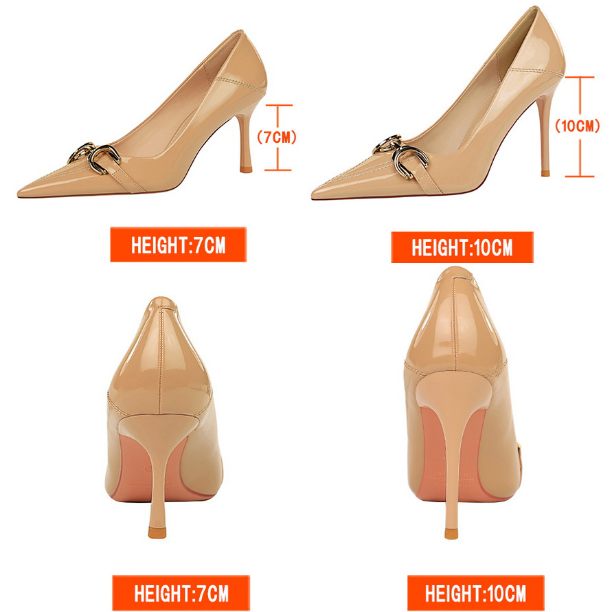 Luxury Women Pumps Metal Belt  - Leather Classic Strap のレビューと価格