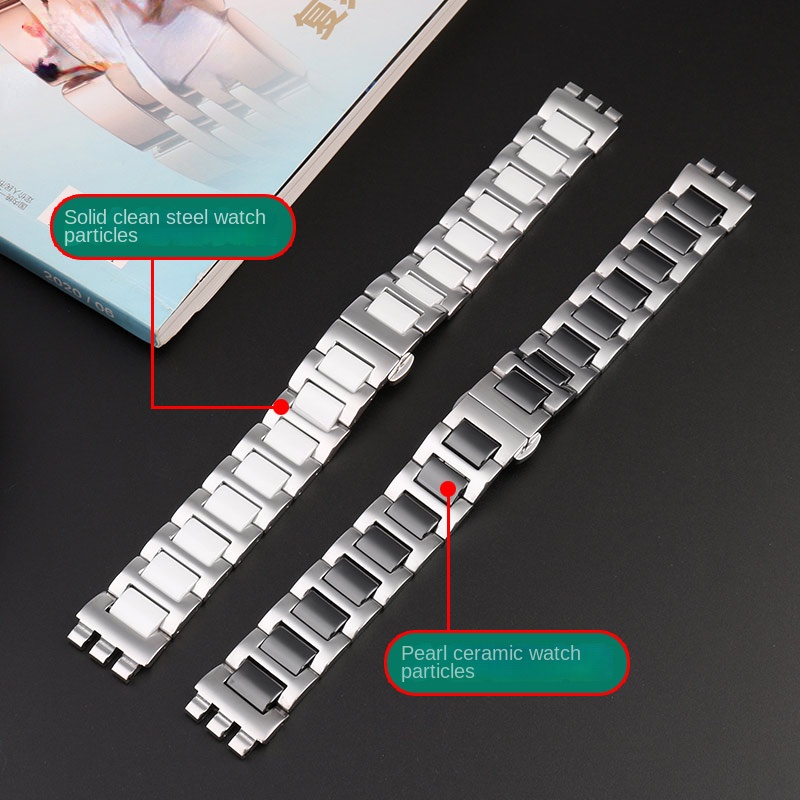 For Swatch Ceramic+ Stainless  - Ceramic Link Bracelet のレビューと価格