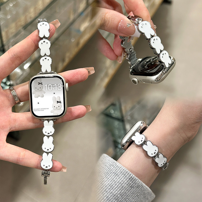 Miffy Rabbit Leather Watch Ban - Apple Smartwatch Accessories のレビューと価格