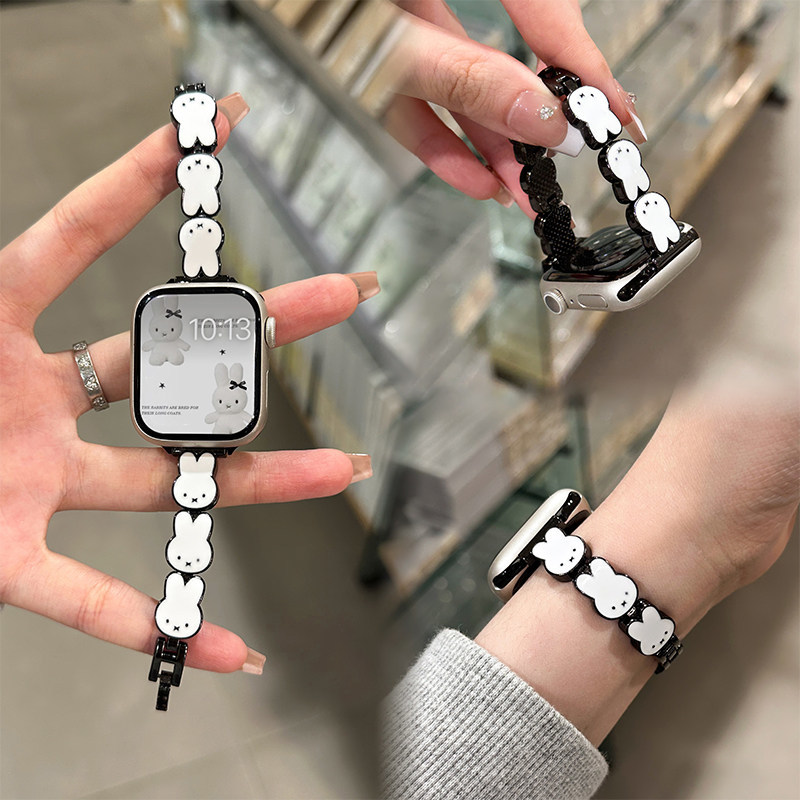 Miffy Rabbit Leather Watch Ban - Apple Smartwatch Accessories のレビューと価格
