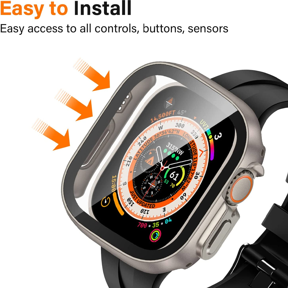 Glass+case For Apple Watch Ult - Smartwatch Band Accessories のレビューと価格