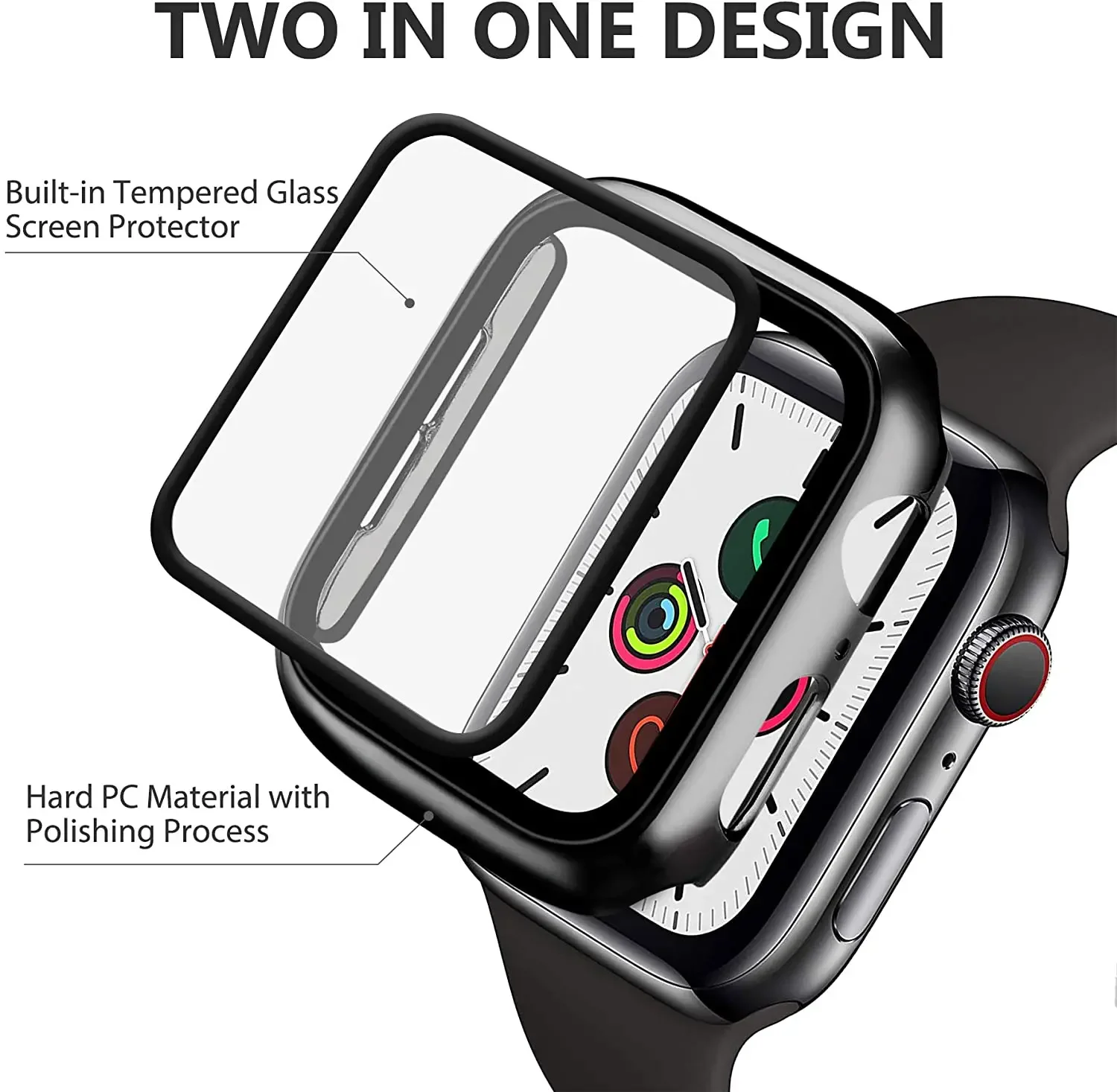 Tempered Glass+cover For Apple - Garmin Smartwatch Accessories のレビューと価格