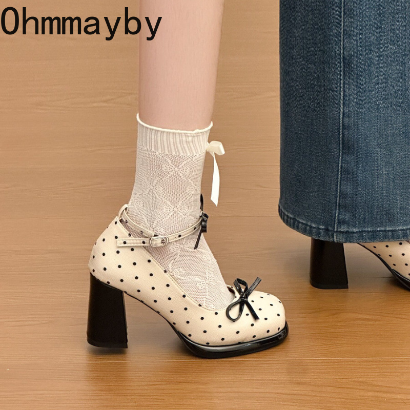 Platform Thick Heel Women Mary - Leather Classic Strap のレビューと価格
