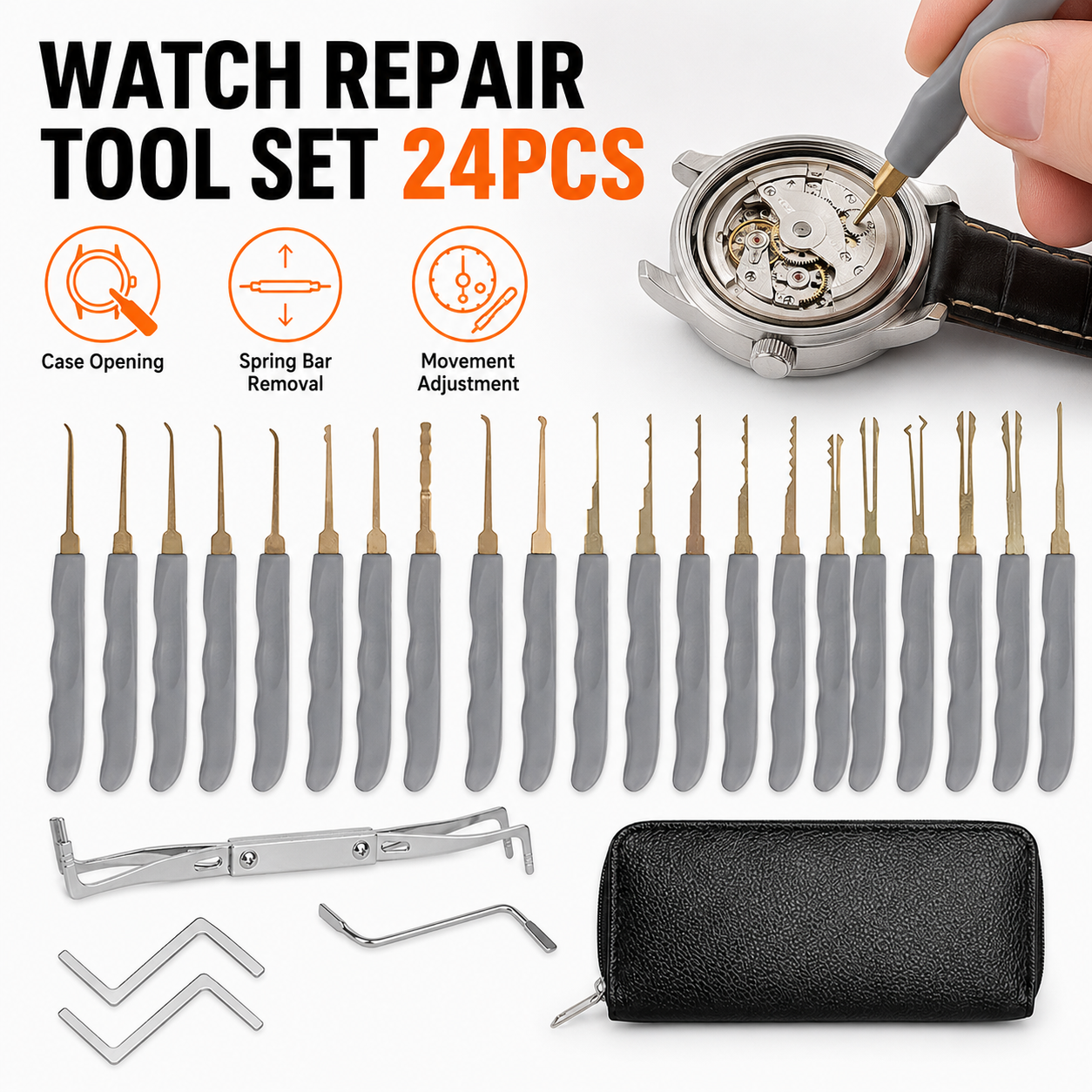 24PCS Professional Watchmaker  - Tool Kit Strap Change のレビューと価格