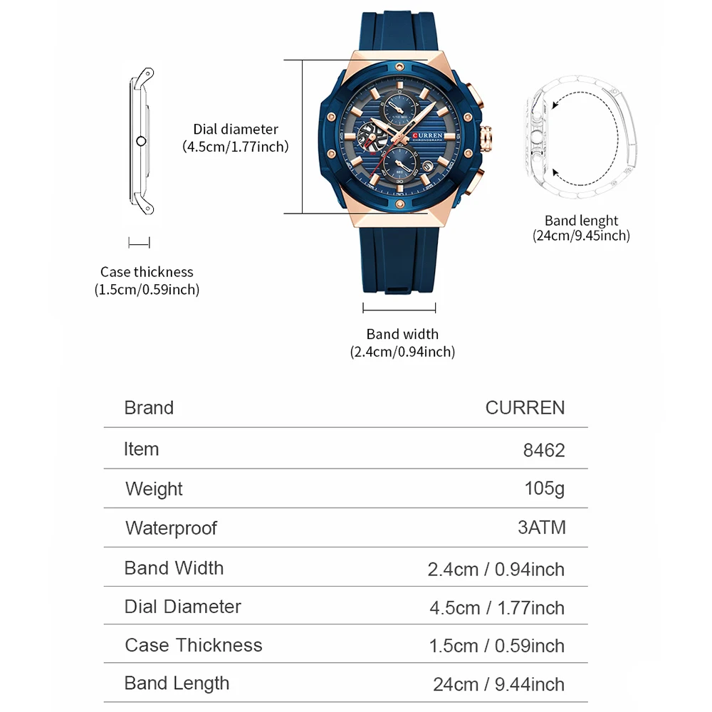CURREN Fashionable Sports Mult - Smartwatch Guess のレビューと価格