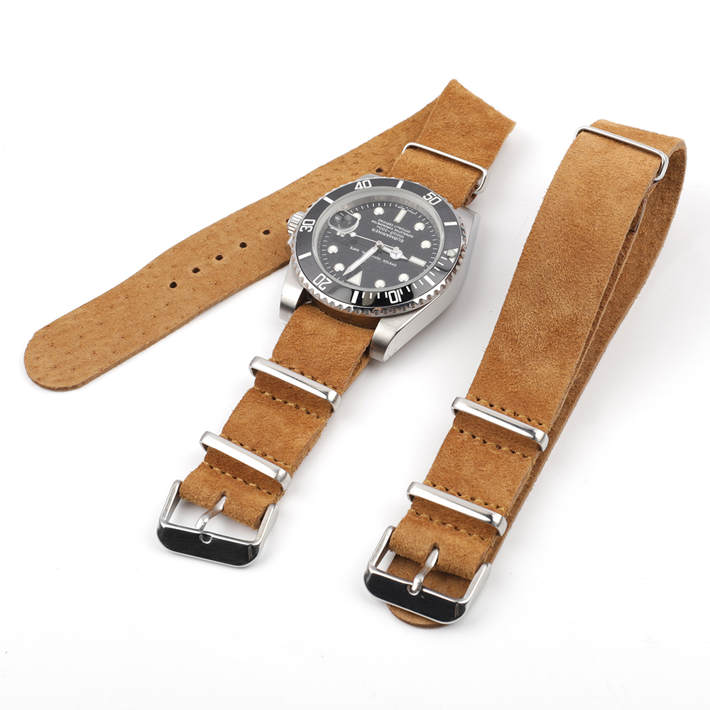 Soft Retro Suede Genuine Leath - Nylon Nato Strap のレビューと価格