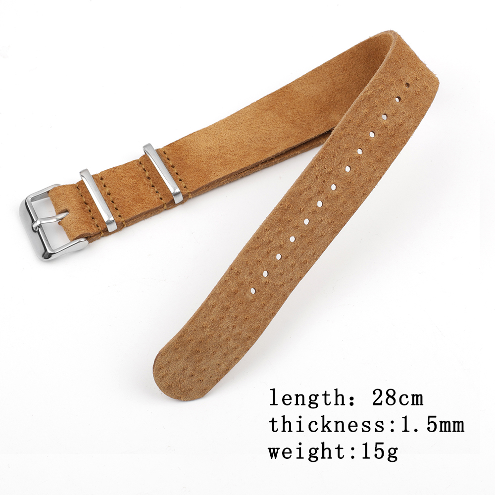 Soft Retro Suede Genuine Leath - Nylon Nato Strap のレビューと価格