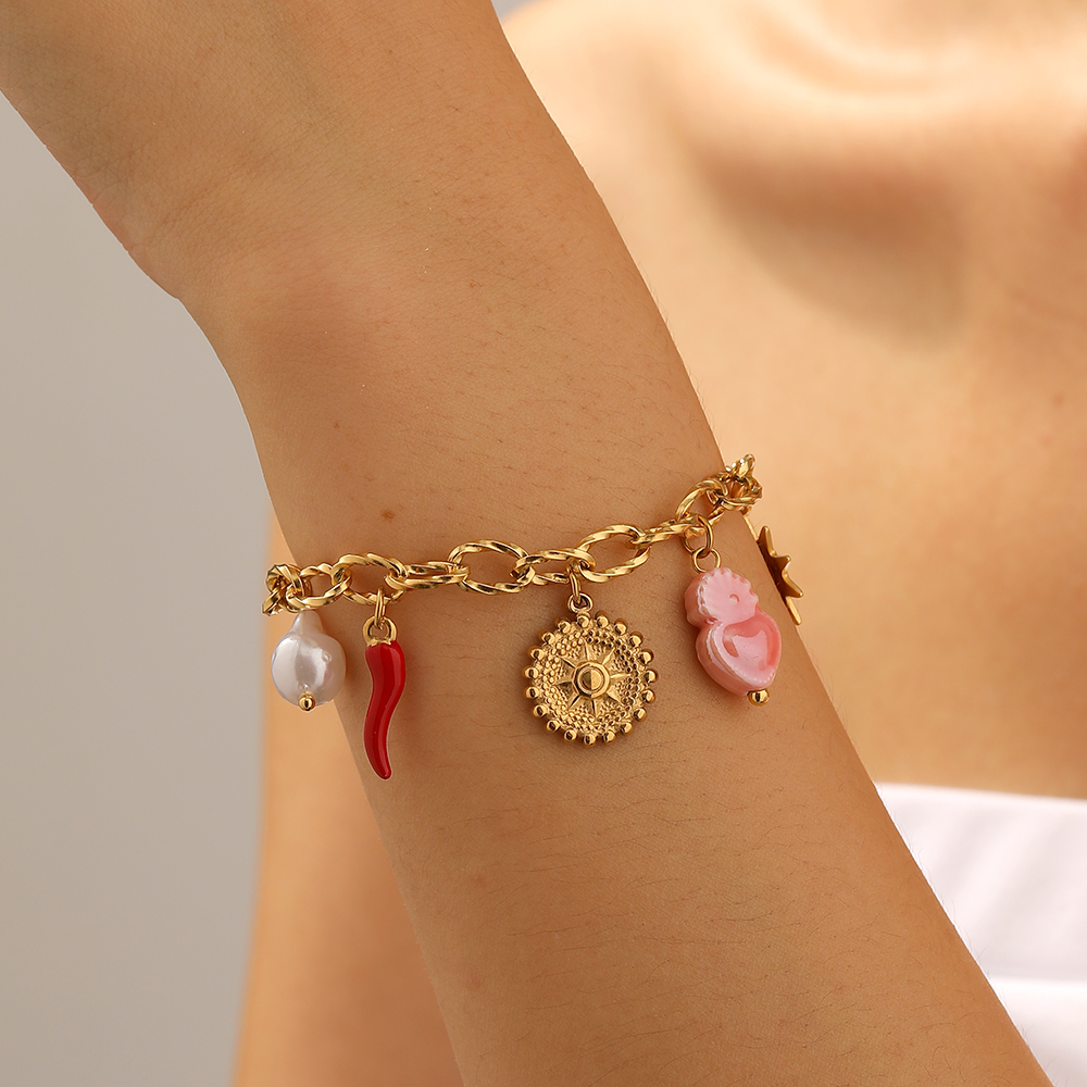 DIEYURO 316L Stainless Steel G - Ceramic Link Bracelet のレビューと価格