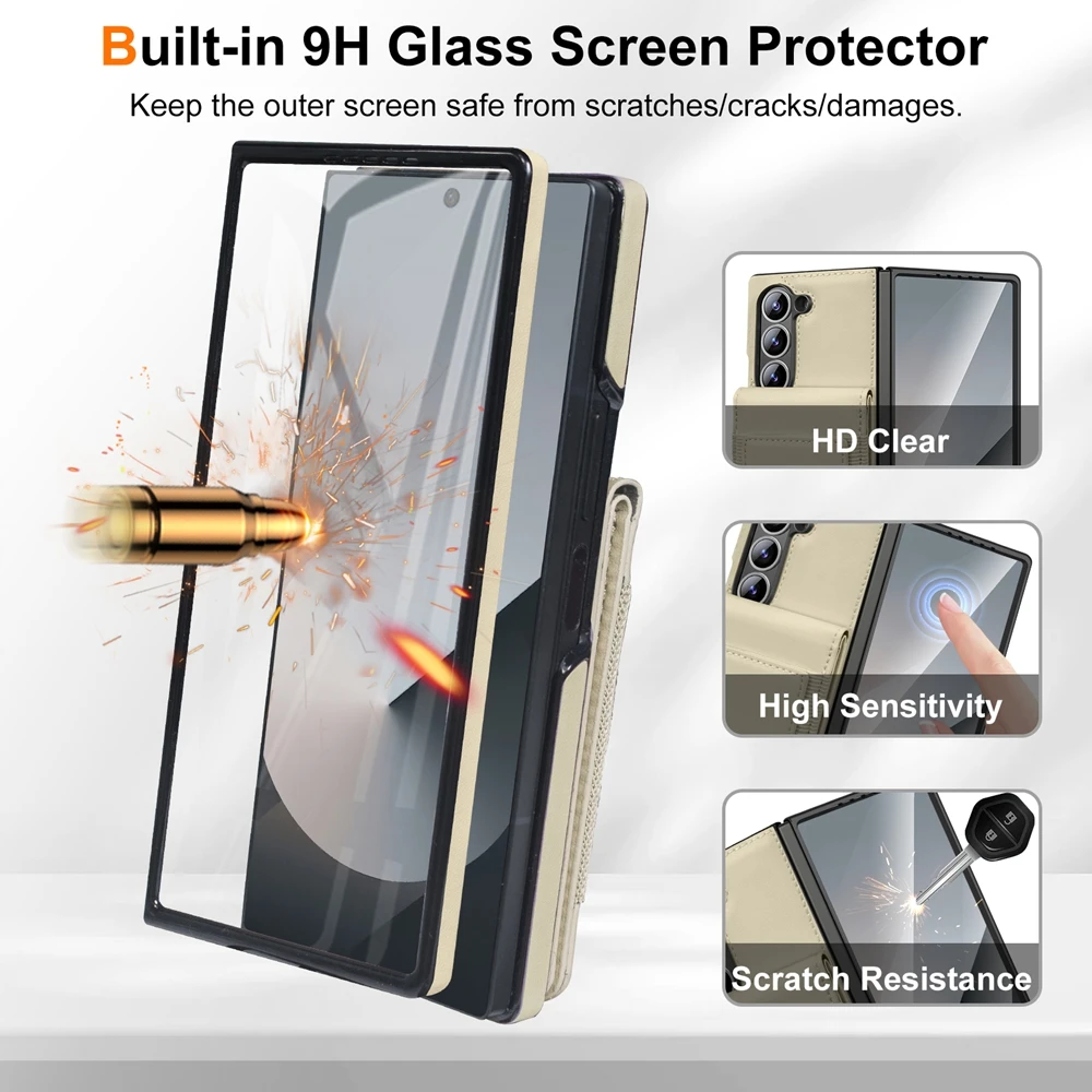 Retro Pure Color Leather Phone - Screen Protector Film のレビューと価格