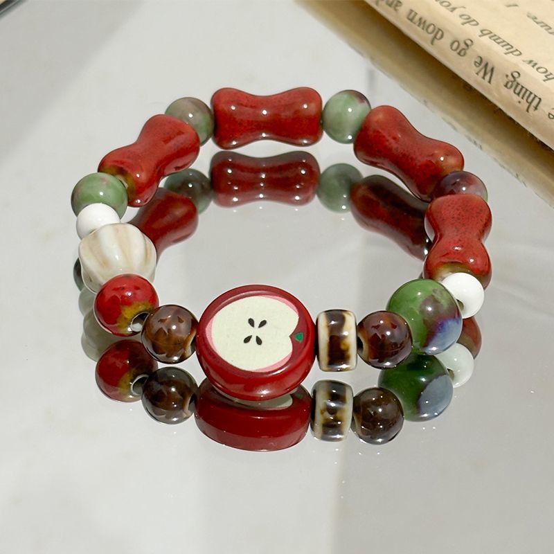 Retro Imitation Apple Ceramic  - Ceramic Link Bracelet のレビューと価格