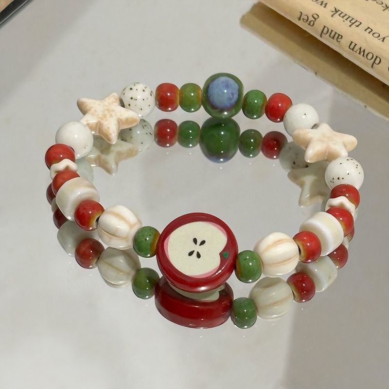 Retro Imitation Apple Ceramic  - Ceramic Link Bracelet のレビューと価格