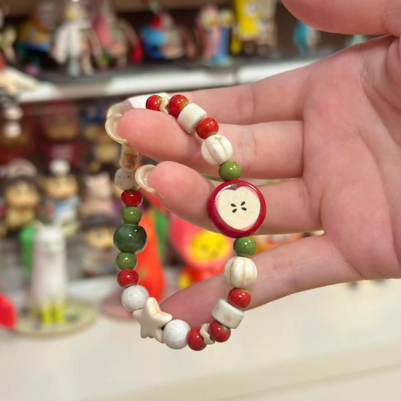 Retro Imitation Apple Ceramic  - Ceramic Link Bracelet のレビューと価格