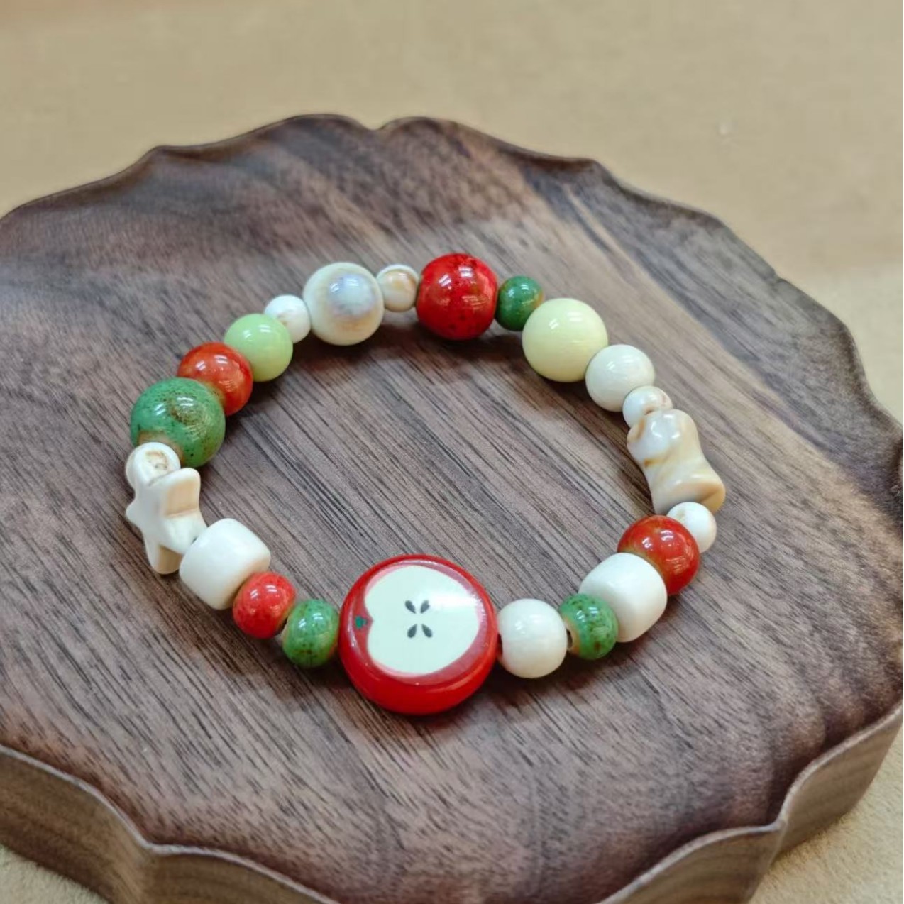 Retro Imitation Apple Ceramic  - Ceramic Link Bracelet のレビューと価格