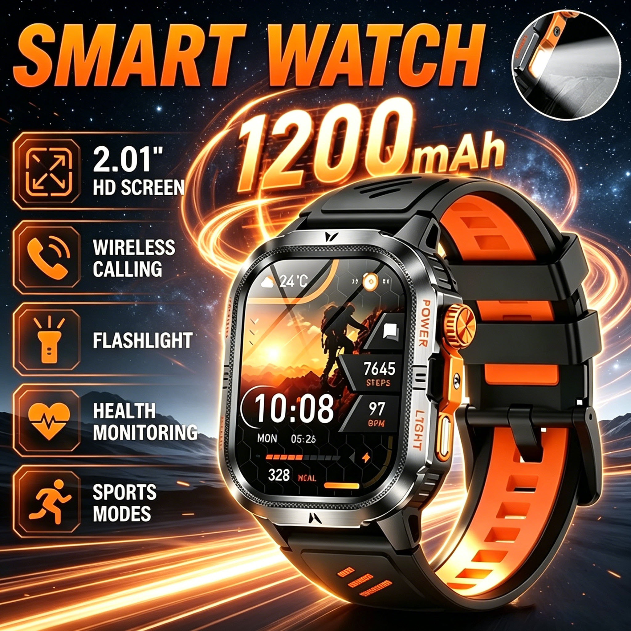 2026 Rugged Military Smart Wat - Smartwatch M Active のレビューと価格