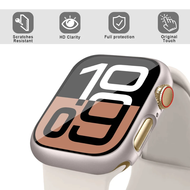 1-2pcsGlass+Cover For Apple Wa - Smartwatch Band Accessories のレビューと価格