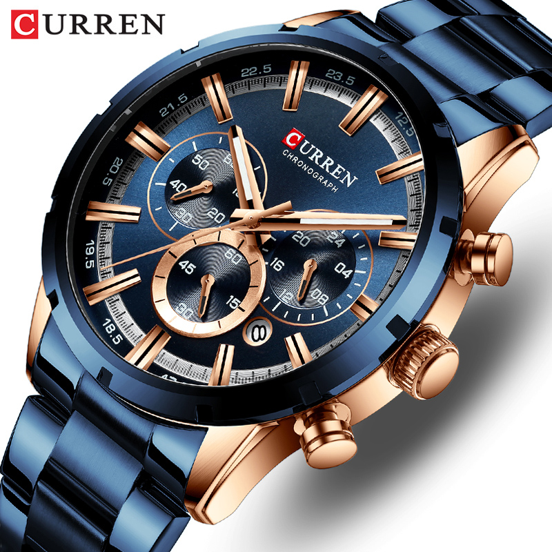 Curren Men's Watch Blue Dial S - Smartwatch Guess のレビューと価格
