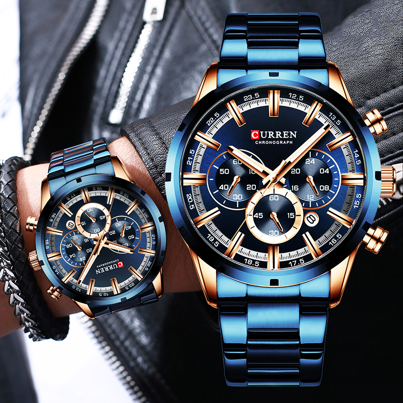 Curren Men's Watch Blue Dial S - Smartwatch Guess のレビューと価格