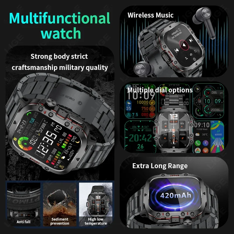 LIGE Outdoor Men's Sports Smar - Smartwatch X12 のレビューと価格