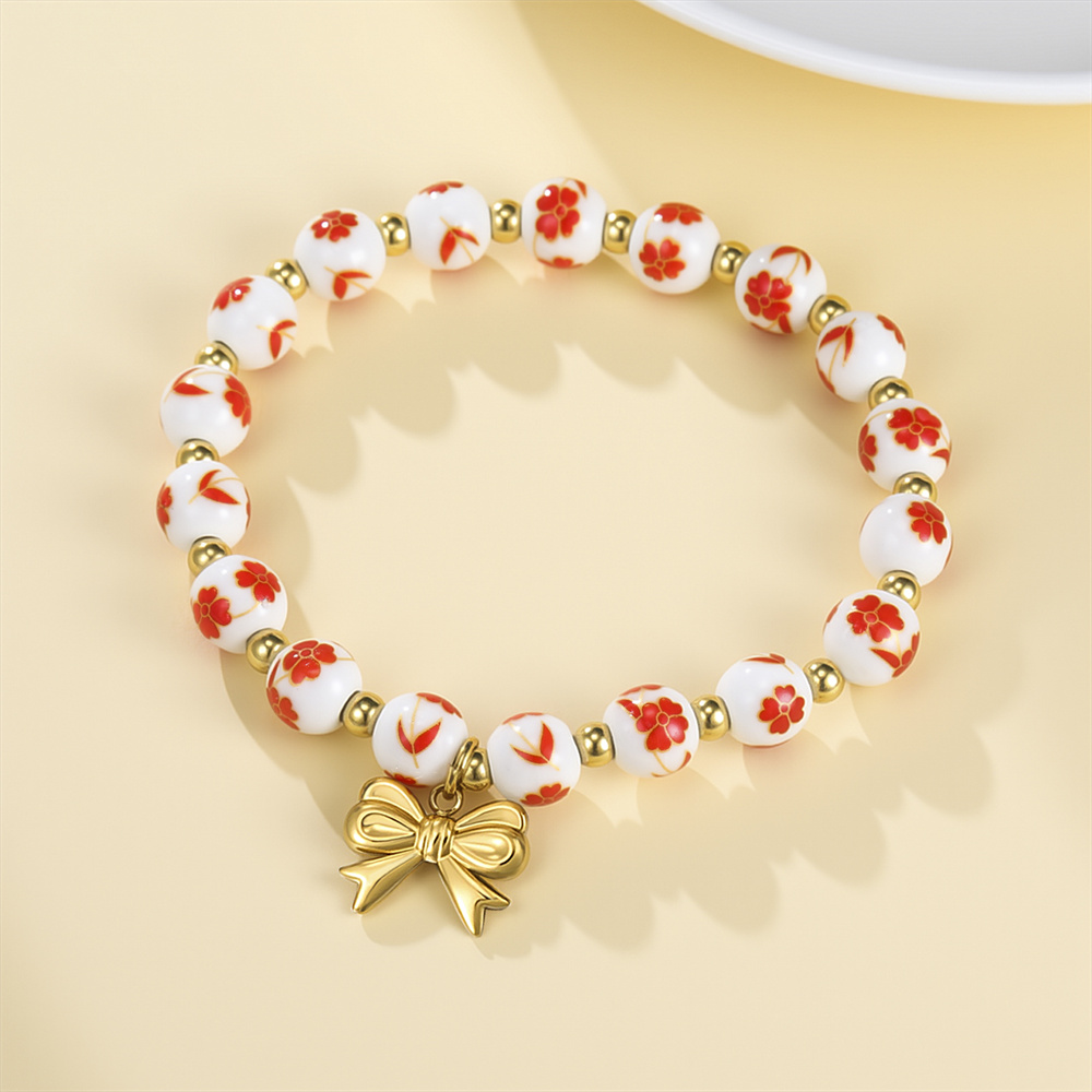 Colorful Ceramic Bead Bracelet - Ceramic Link Bracelet のレビューと価格