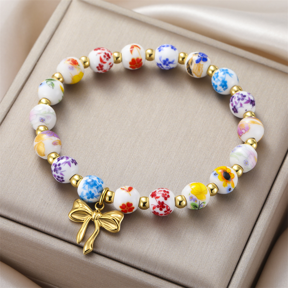 Colorful Ceramic Bead Bracelet - Ceramic Link Bracelet のレビューと価格