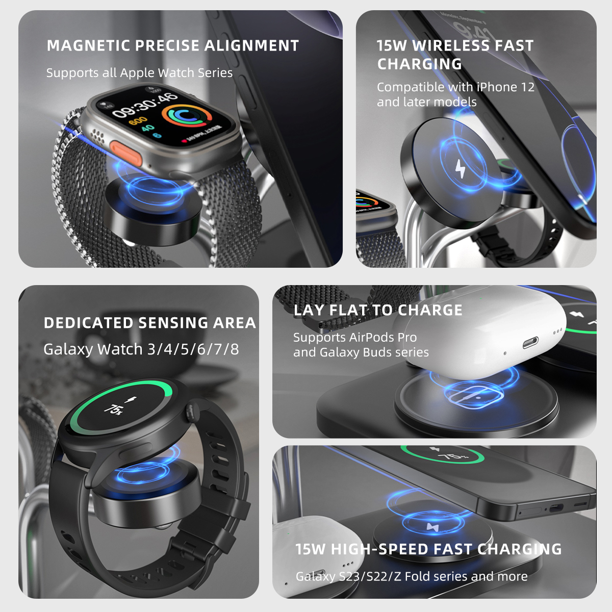 5 IN 1 Magnetic Wireless Charg - Wireless Charger Watch のレビューと価格