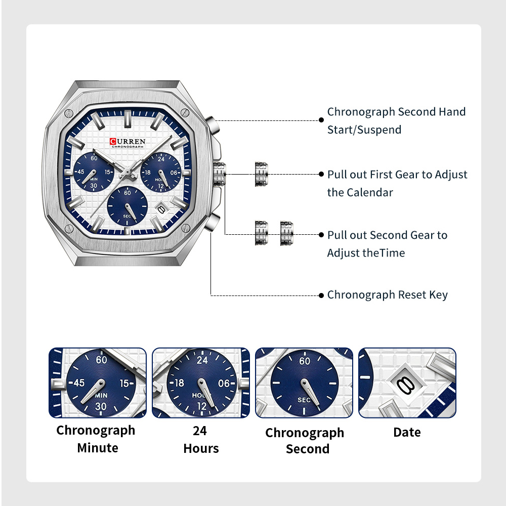 CUREEN Fashion Date Quartz Men - Smartwatch Guess のレビューと価格