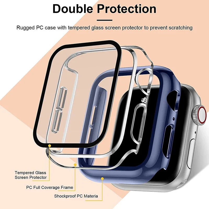 2Pcs Tempered Glass+cover For  - Smartwatch Band Accessories のレビューと価格