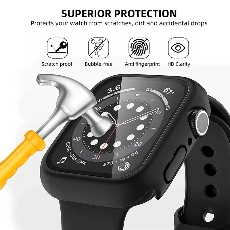 2Pcs Tempered Glass+cover For  - Smartwatch Band Accessories のレビューと価格